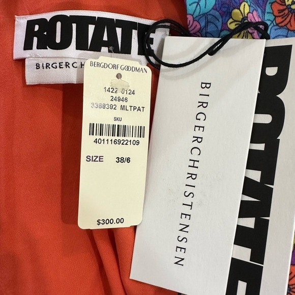 Rotate Birger Christensen Floral Peplum Mini Dress Size 6 80s Cocktail - Picture 9 of 14